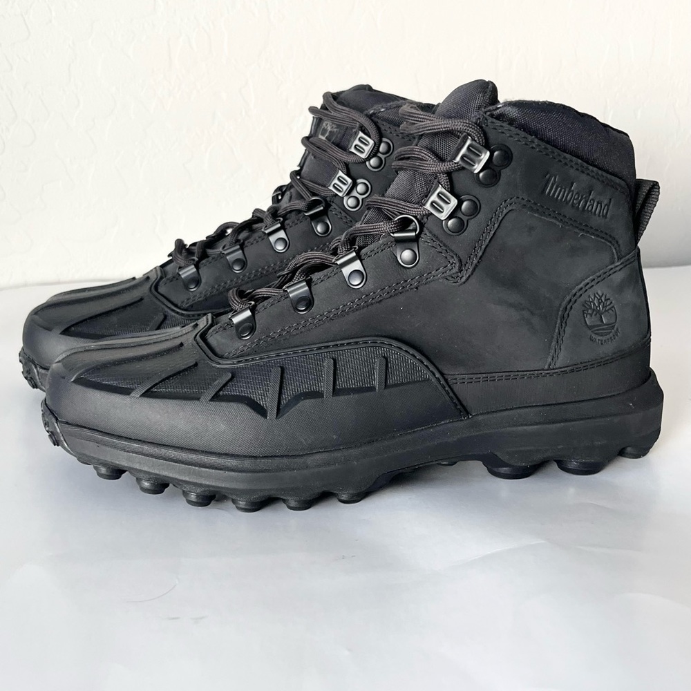 NEW Timberland Converge Waterproof Mid leather snow Boots Black Nubuck 8.5 - Picture 4 of 14
